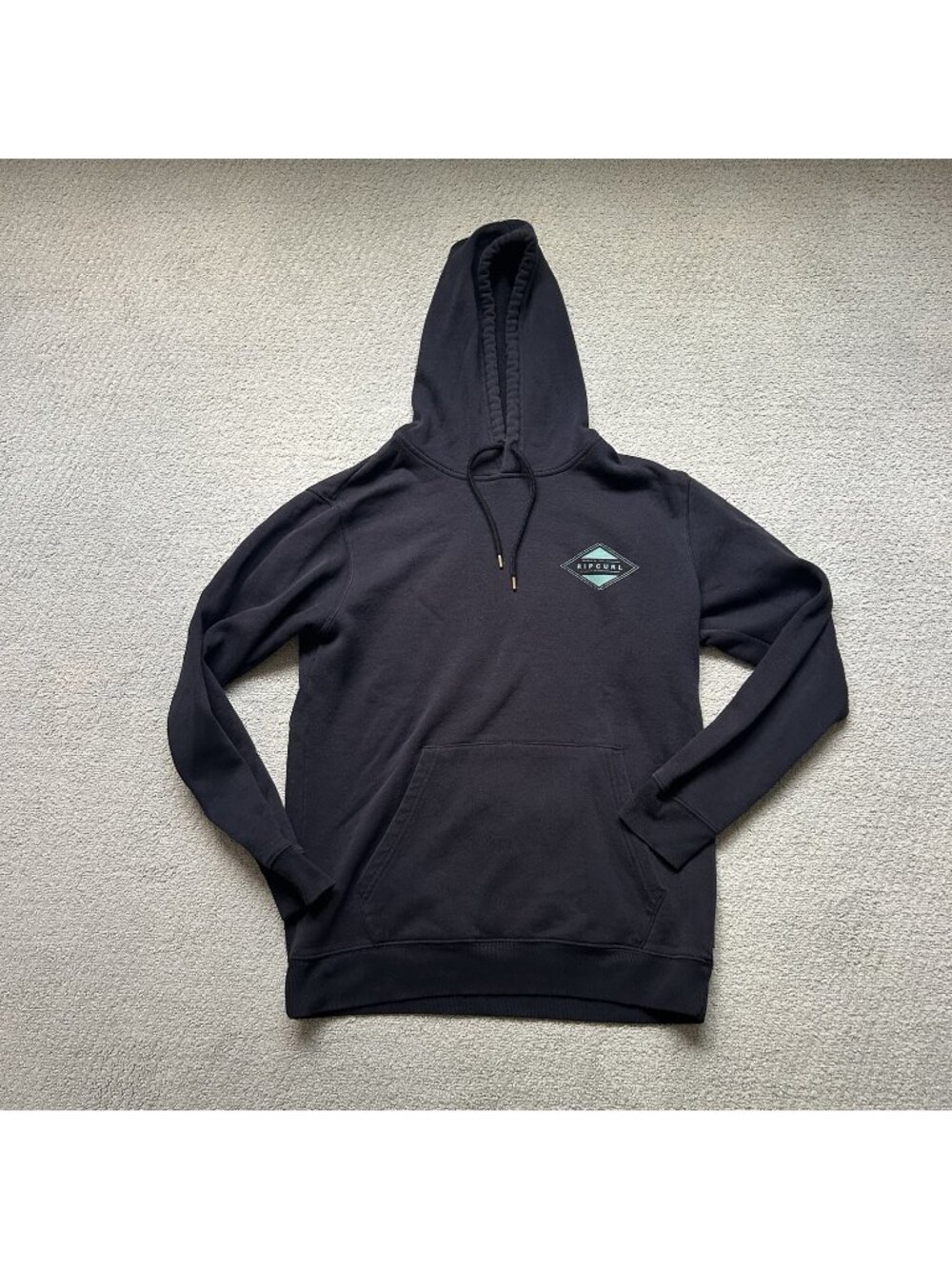 Rip Curl Womens Hoodie Black Pullover Fleece Sweatshirt Surf Logo Size Medium